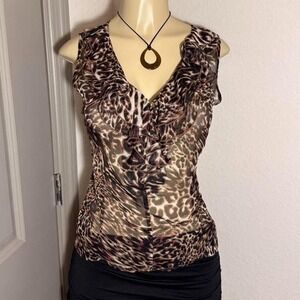 Quintessential Leopard print blouse with ruffle detail